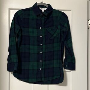 Old Navy Dark Plaid Button-Down Shirt